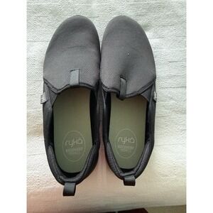 Ryka NEW Revive Washable Recovery Slip-Ons Sz 12W Black Flats Rubber Sole